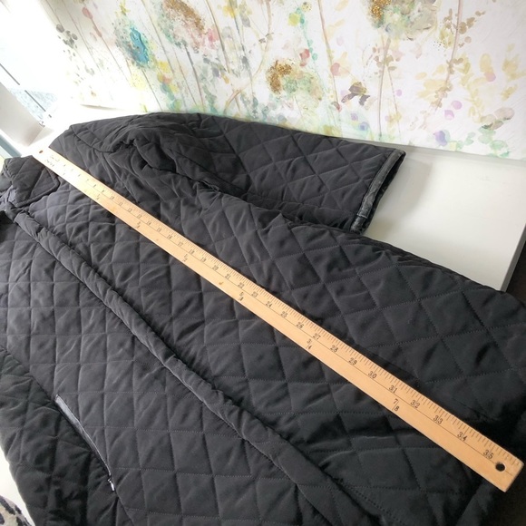 NEW YORK & Company Black Quilted Coat Long Jacket Size S - Picture 12 of 13